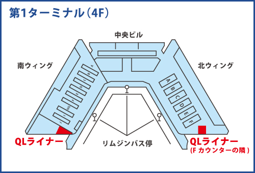 成田第1(4F)出発ロビー南QLライナー