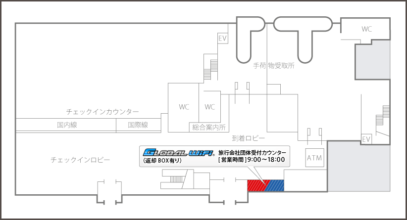 旅行会社団体受付カウンター