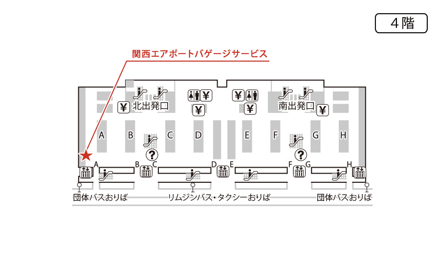 	関西国際線（4F）出発ロビー関西エアポートバゲージサービス	