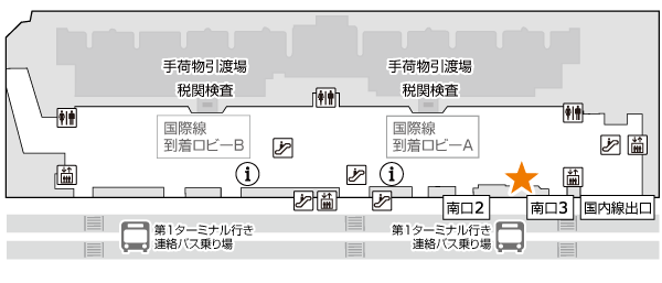 成田第2(1F)到着ロビーQLライナー